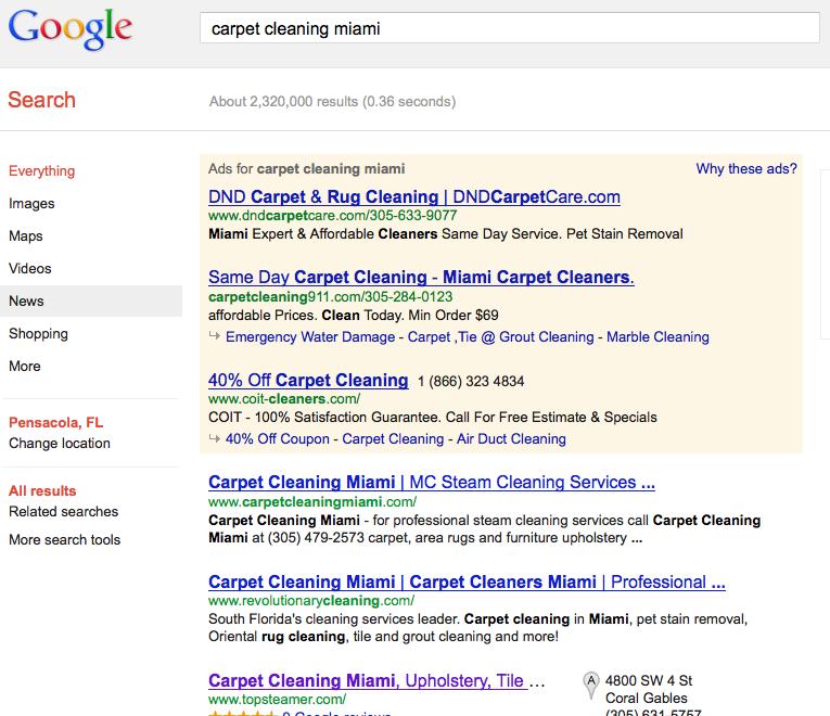 Above shows a screen capture of how you would search for your keywords
