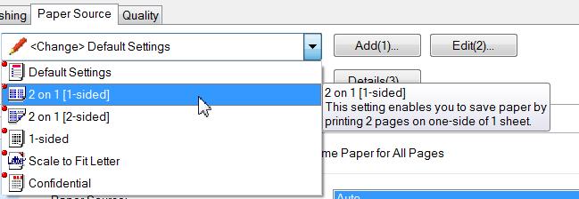 Basic Tab: Profile: A list of presets from which you can quickly set options. Notice as you hover over an item on the list a text bubble describing the profile settings appear.