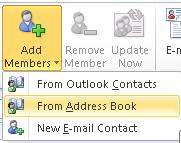 the Add New Member dialog box.