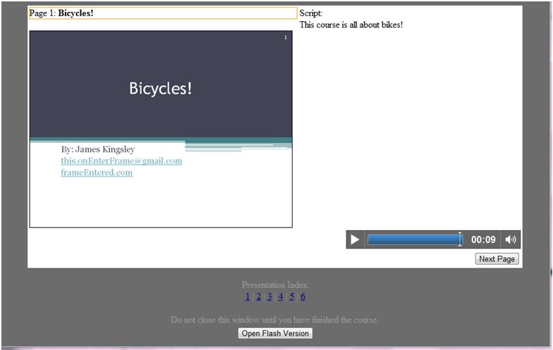 HTML Articulate Player with Video