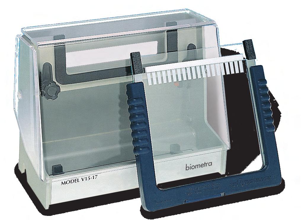 plates The Model V15 17 is designed to electrophorese a single 17 cm x 15 cm (W x L) vertical gel for separation of up
