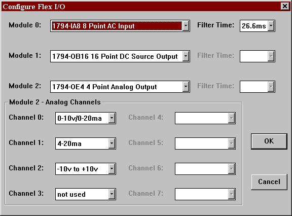 2.5 Configuring Flex I/O The Configure Flex I/O Parameter Entry Screen allows you to configure your Flex I/O Modules, if Flex I/O is being used with your system. See figure 2.14.
