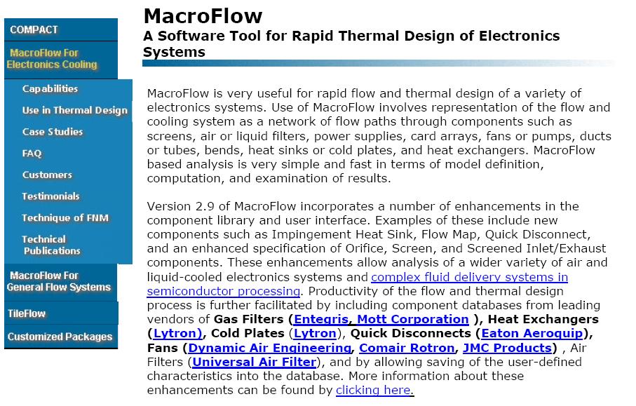 Flow Network Modeling Cooling system design is being modeled using: http://www.inres.