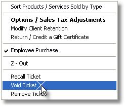 Voiding (Refunding) a Ticket Voiding (Refunding) a Ticket Voiding a ticket will make the total amount due a negative amount.