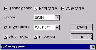 By changing the SCSI parameters, you can set the synchronous transfer rate change the settings of the hard disk cache enable or disable the disconnect