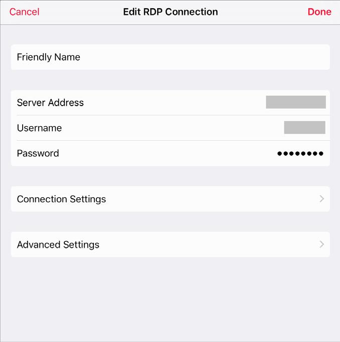C HAPTER 5 Edit Connection Settings To edit your Remote Application Server or RDP connection parameters, do the following: Note: Parallels Client supports the RAS policies.