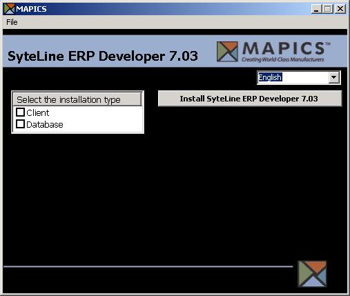 Setting Up a Developer Environment Install SyteLine ERP Developer on a Client 1. Insert the SyteLine ERP Developer CD into the CD-ROM drive of the client machine. 2.