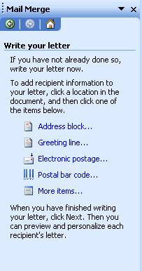 Mail Merge (cont d) Step 4: Begin typing your document.