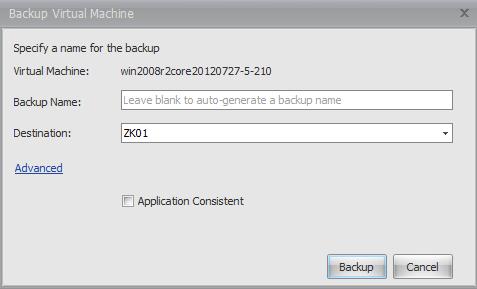 8 - Data Protection and Recovery Figure-49: Backup Virtual Machine To display the backups for a VM, see Displaying Backups for a Federation Virtual Machine on page 194.