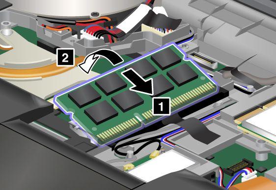 Find the notch on the contact edge side of the SO-DIMM you are installing. Attention: To avoid damaging the SO-DIMM, do not touch its contact edge. 7.