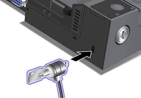 Attach a mechanical lock to the ThinkPad Mini Dock Series 3 as follows: Attach a mechanical