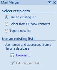 Step 2: Select Recipients In this step of the mail merge process you will want to use the excel spreadsheet with