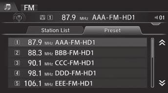 u Select and hold a preset key until a beep sounds to store the current station as a preset.