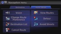 Quick Reference Guide Navigation Changing Route or Destination You can alter your route by adding waypoints to visit, adding streets to avoid, or changing your destination during route guidance.