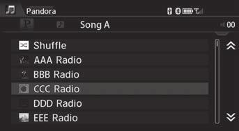 1 Audio Screen Control The following functions are not available on this navigation system: Buy from itunes Email the Current Station Check Song Detail You can skip the song or select only a