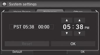 uuclock AdjustmentuAdjust Time Adjust Time H HOME button u Settings u Clock/Info u Clock tab u