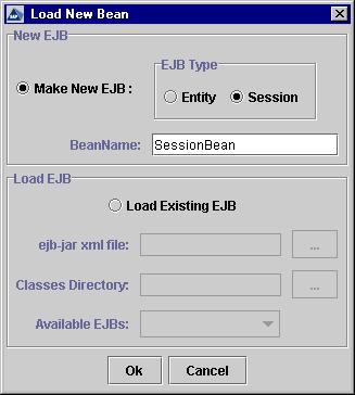 Step 5: Add the EJB The example contains a session EJB. Therefore, the session EJB must be added to the EJB Group. Select the EJB Group the session EJB is joining. For this example, select TestJar.