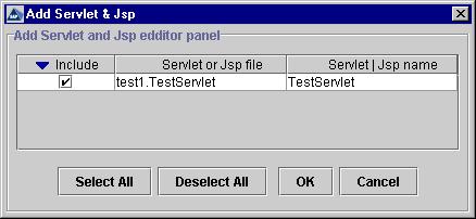 The Add Servlet & Jsp Window The basic properties of a Servlet or JSP can be edited using the two tabs in the righthand pane General and Security.
