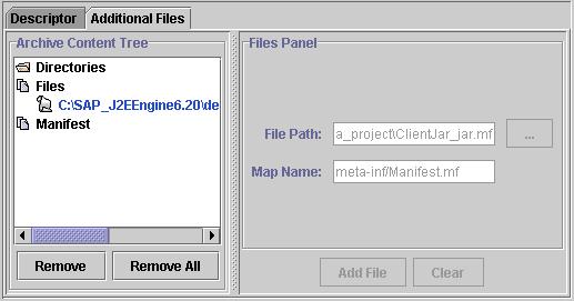 The Files Panel Manifest Panel according to the J2EE Specification, all Java archive files have a manifest file. The Manifest Panel enables you to edit the manifest file.