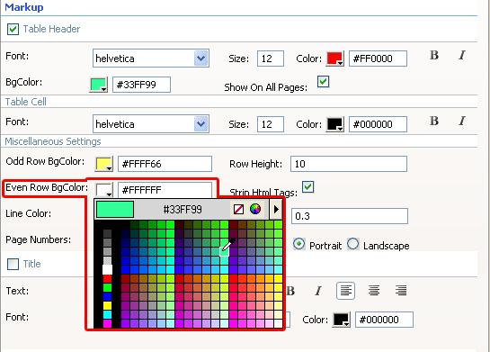 Then we will change the Background color of the odd rows under Miscellaneous Settings: And also edit our Even Row BgColor If there