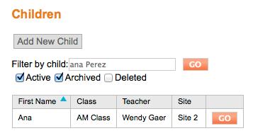 Searching for a Child From the ADMINISTRATION tab s drop-down menu, select Manage Children to display the submenu. Click Children to display the search page.