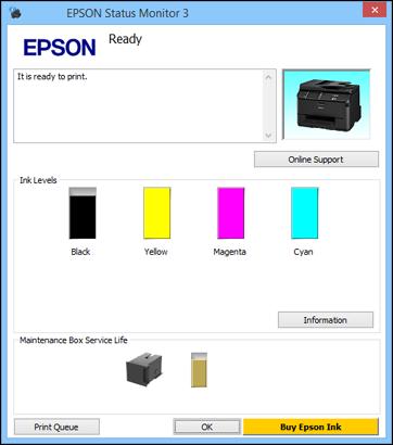 You see this window: 2. Replace or reinstall the maintenance box or any ink cartridge as indicated on the screen.