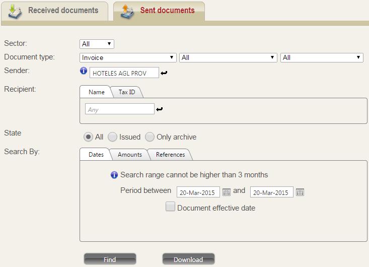 Figure 7 shows the search engine for the sent documents folder.