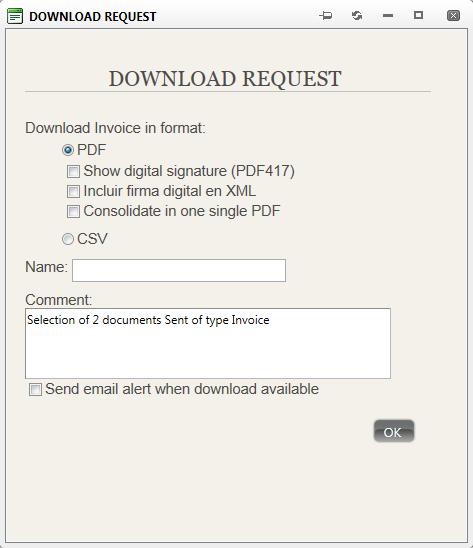 -Format: please select between PDF and CSV. The PDF format can include the Digital PDF417 Signature or the Digital XML Signature (both optional).