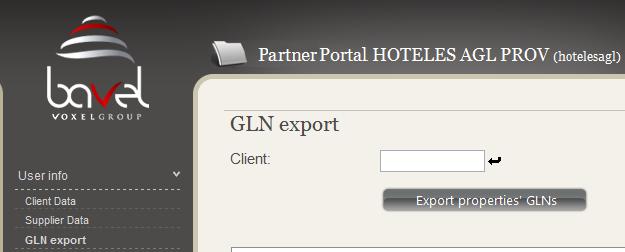 3.2.1 GLN export The Global Location Number exporter allows a user acting as a supplier to check and verify the properties GLNs of a client (figure 4) To perform a GLN search you will need to select