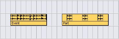 Audio tracks, parts and channels For an audio event to be played back in Cubase SX/SL, it has to be placed on an audio track.