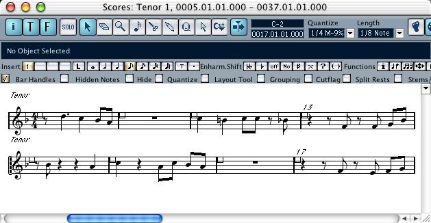 Score Editor The Score Editor shows MIDI notes as a musical score and comes with advanced tools and