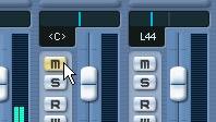Using Mute and Solo Each channel strip has a Mute and a Solo button, allowing you to silence one or several channels. 1. Click the M button for the bass track.