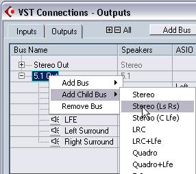 4. Click in the ASIO Device Port column for each channel in the bus and select outputs on your audio hardware.