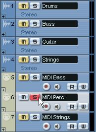 Adding another instrument The next MIDI track is called MIDI Perc and contains a MIDI percussion pattern.