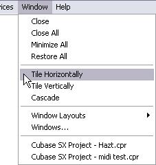 Window handling Generally, Cubase SX/SL windows are handled according to the standard procedures.