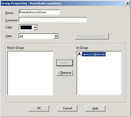 Step 4 Add user in a RemoteAccess Group.