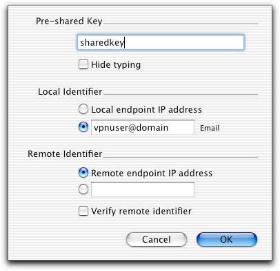 Figure 15: Pre-shared key dialog Step 3 Save the connection and Click Start IPsec in the VPN Tracker main window. You re done.