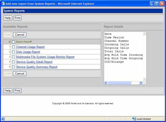 Adding reports and alerts to the report list 27 Adding reports and alerts to the report list To view, print, or export a report, the name of the report must appear in the CallPilot report list To get