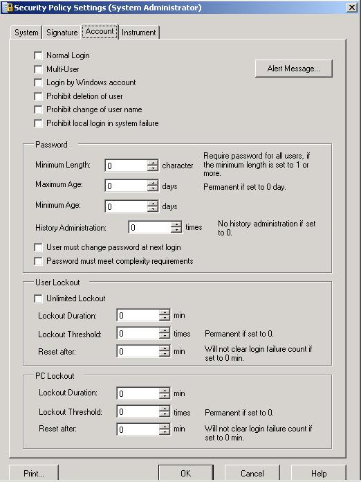 LabSolutions Manager Password Administration Settings (c) Following loss management procedures to electronically reauthorize lost, stolen, missing, or otherwise potentially compromised tokens, cards,