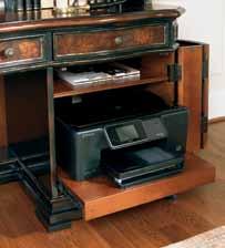 of the Grandover Computer Credenza is a pull-out printer tray to