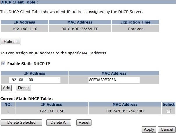 22 4.3 DHCP The DHCP option in the System menu displays the client IP address assigned by the DHCP