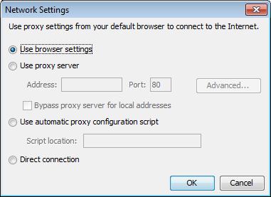 3. The Network Settings window will appear. The following options are used to configure the proxy.