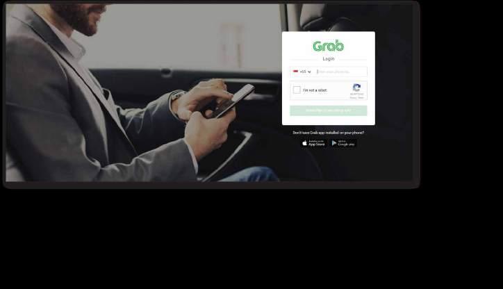 Visit grab.com/work and click on the Login button. You ll be redirected to the login page.