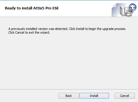 Manual updates To manually update ESE Backup Clients: 1. Close the Backup Client and click Exit fom the Attix5 Pro ESE system tray icon. 2.