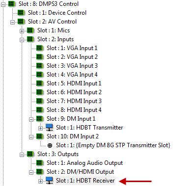 Addition of HDBaseT Receiver 12 DMPS3-4K-150-C: 3-Series 4K
