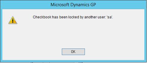 This Lock will prevent other users from accessing the same Checkbook in Account Reconciler window or making changes to the checkbook in Checkbook Statement Entry.