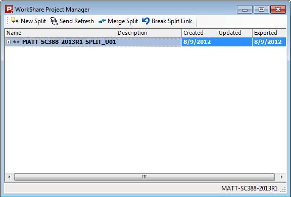 Starting the WorkShare Project Manager 1. 2. 3. 4. Choose Start Menu > All Programs > ShipConstructor 2014 R2 > Utilities > Split and Merge Manager to start the WorkShare Project Manager.