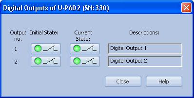4 Using the U-PAD2 4.3 Digital Inputs and Outputs The U-PAD2 A/D Converter is equipped with two digital TTL outputs, which are also designed as relay contacts.