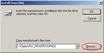 5 Troubleshooting Clarity Hardware Fig 34: Step 5 of Add/Remove Hardware Wizard Set the path to the correct drivers.