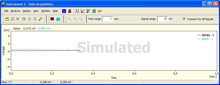 5 Troubleshooting 5.5 Data Acquisition - Simulated The title "Simulated" is displayed in the Data Acquisition window.